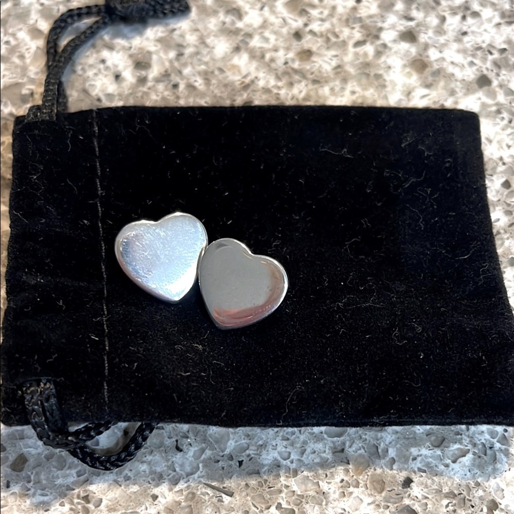 Sterling Silver Heart Earrings - Picture 2 of 3